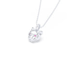 Collier Féline en Argent 950 et Pierres Précieuses Saphir rose