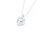 Collier Féline en Or Blanc 18k et Pierres Précieuses Diamant noir Pendentif avec chaîne