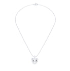 Collier Féline en Or Blanc 18k et Pierres Précieuses