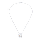 Collier Féline en Or Blanc 18k et Pierres Précieuses