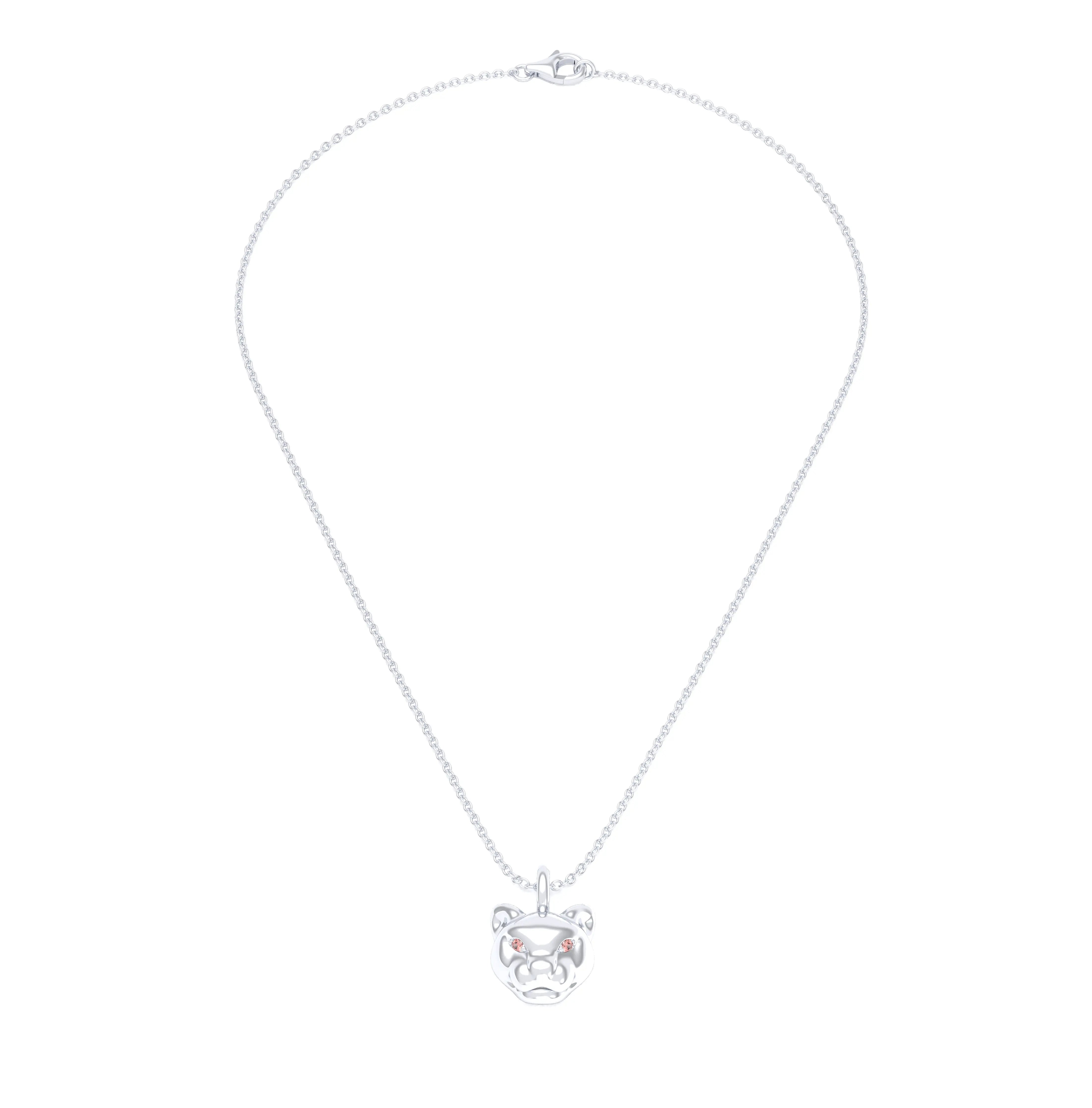 Collier Féline en Or Blanc 18k et Pierres Précieuses