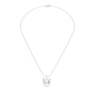 Collier Féline en Or Blanc 18k et Pierres Précieuses