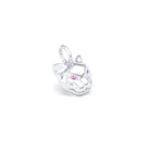 Collier Féline en Or Blanc 18k et Pierres Précieuses Saphir rose Pendentif seul