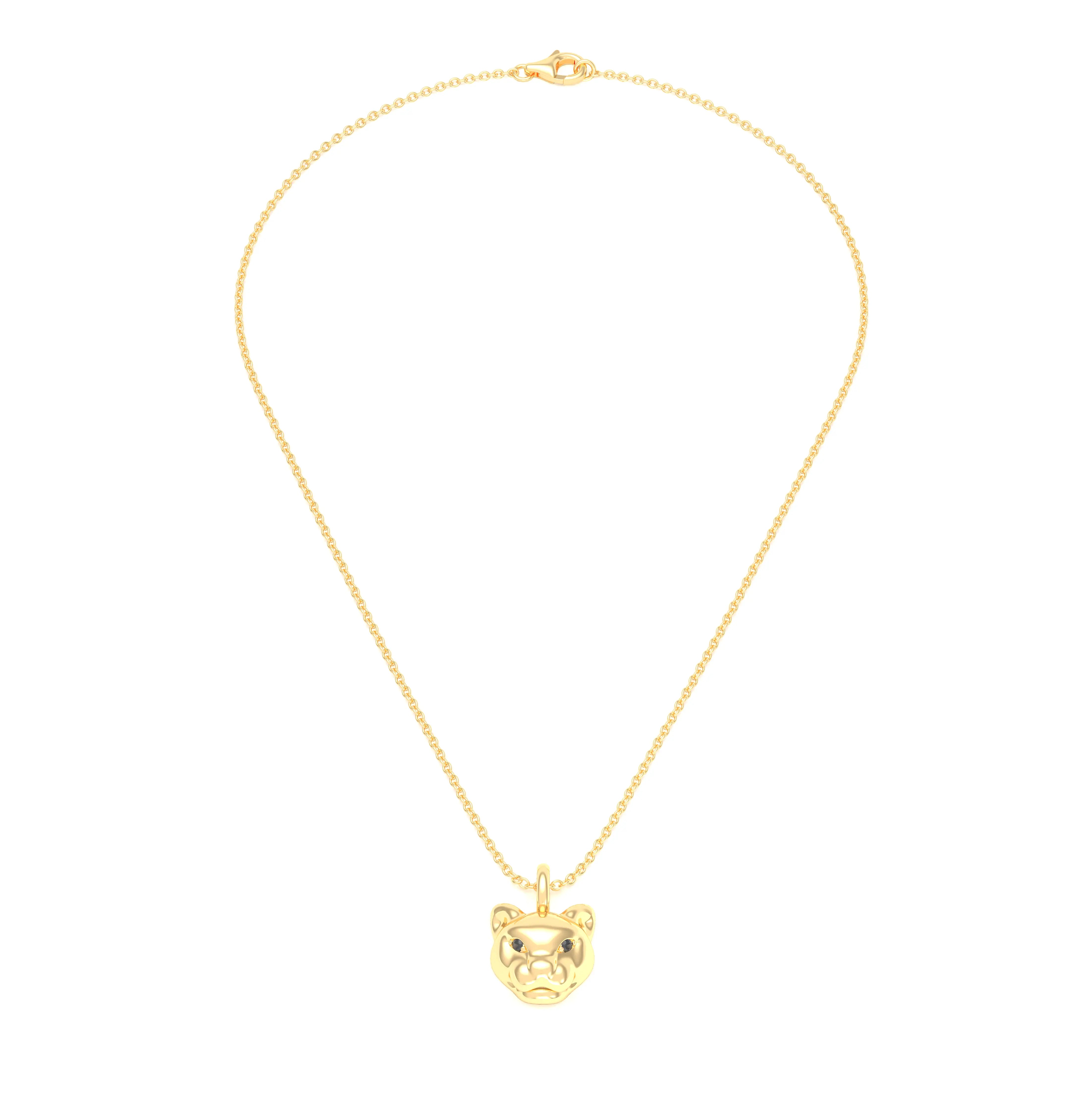Collier Féline en Or Jaune 18k et Pierres Précieuses
