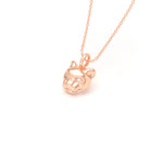 Collier Féline en Or Rose 18k et Pierres Précieuses Diamant Pendentif avec chaîne