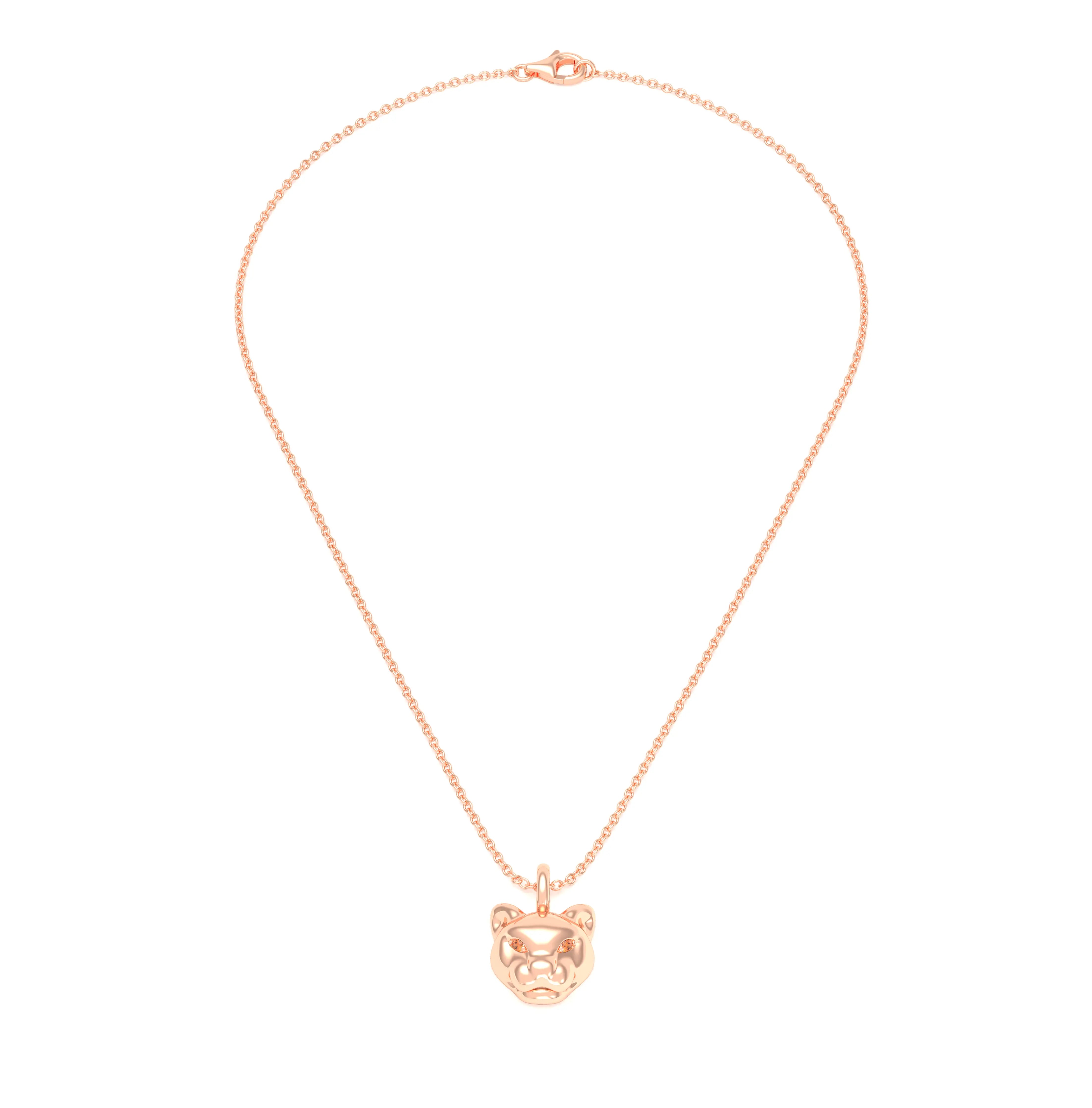 Collier Féline en Or Rose 18k et Pierres Précieuses