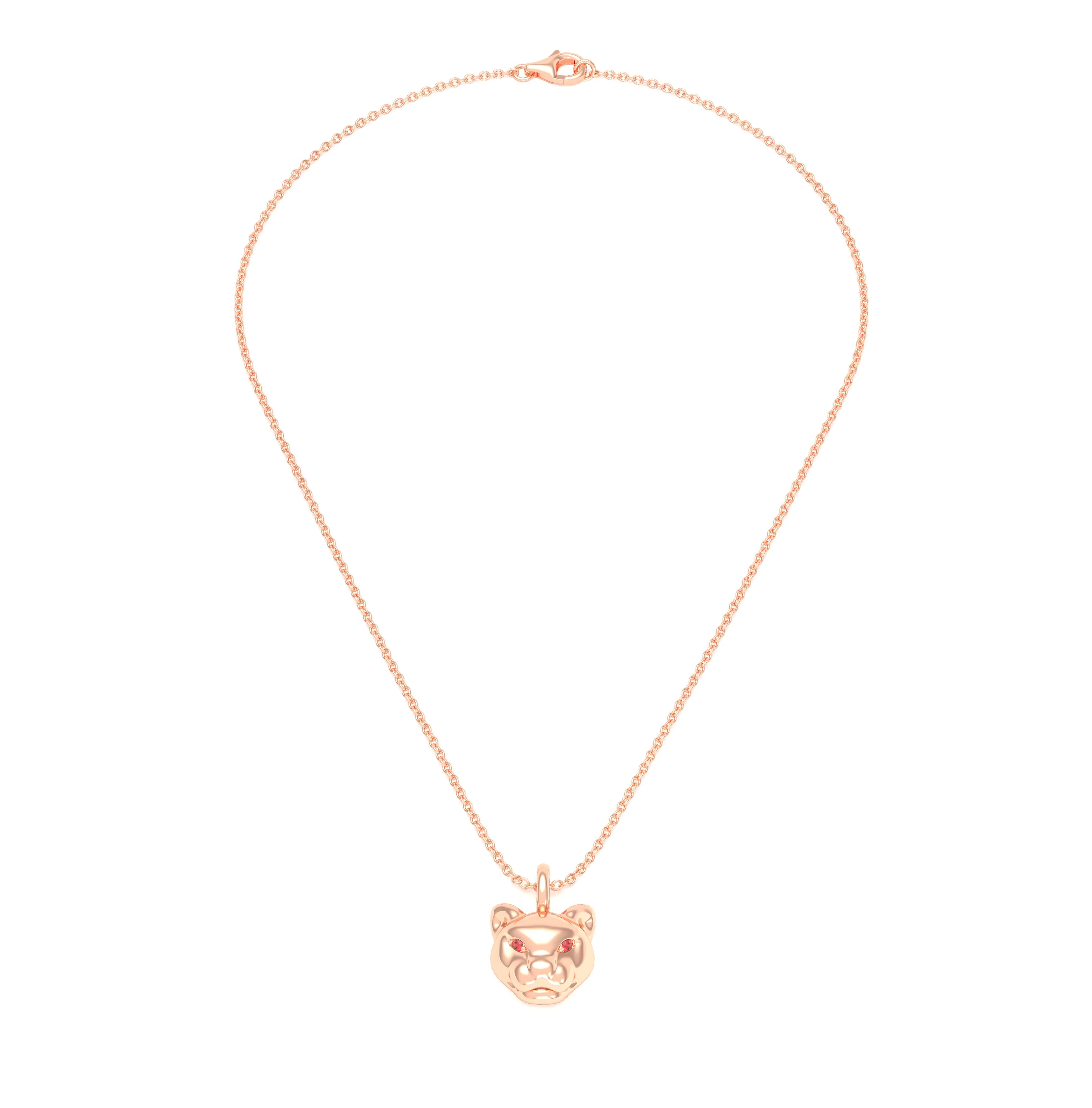 Collier Féline en Or Rose 18k et Pierres Précieuses