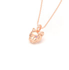 Collier Féline en Or Rose 18k et Pierres Précieuses Saphir violet Pendentif avec chaîne
