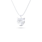 Collier “Féline” en Or Blanc 18k et Pierres Précieuses