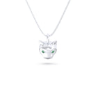 Collier “Féline” en Or Blanc 18k et Pierres Précieuses