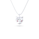 Collier “Féline” en Or Blanc 18k et Pierres Précieuses