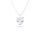 Collier “Féline” en Or Blanc 18k et Pierres Précieuses