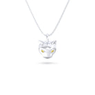 Collier “Féline” en Or Blanc 18k et Pierres Précieuses