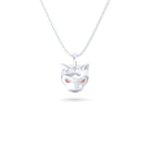 Collier “Féline” en Or Blanc 18k et Pierres Précieuses
