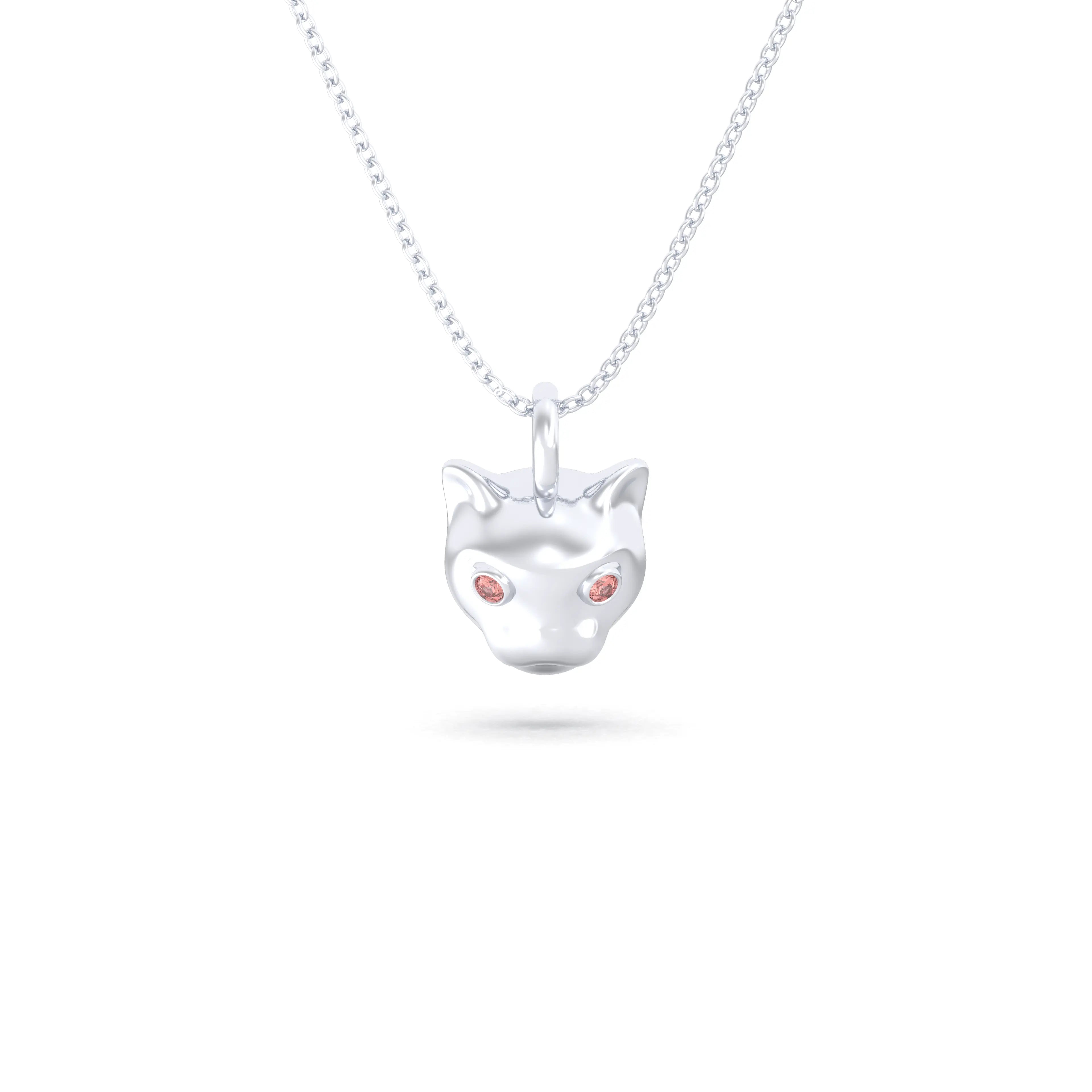 Collier “Féline” en Or Blanc 18k et Pierres Précieuses