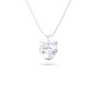 Collier “Féline” en Or Blanc 18k et Pierres Précieuses