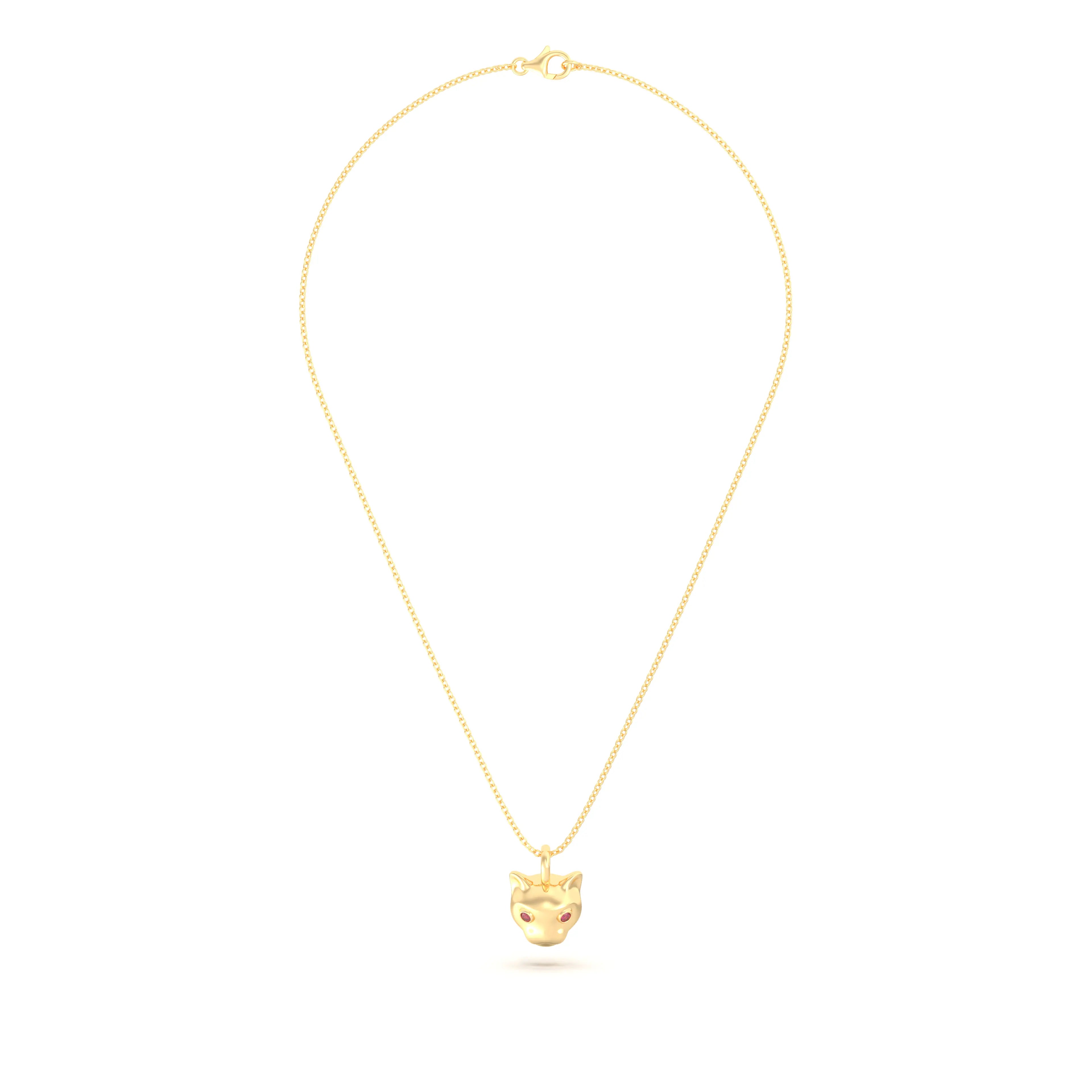 Collier “Féline” en Or Jaune 18k et Pierres Précieuses