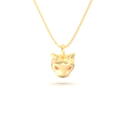 Collier “Féline” en Or Jaune 18k et Pierres Précieuses