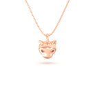 Collier “Féline” en Or Rose 18k et Pierres Précieuses