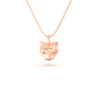 Collier “Féline” en Or Rose 18k et Pierres Précieuses