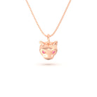 Collier “Féline” en Or Rose 18k et Pierres Précieuses