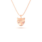 Collier “Féline” en Or Rose 18k et Pierres Précieuses