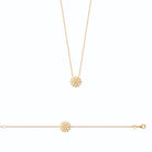 Collier fleur ajourée façon marguerite en plaqué or