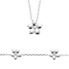 Collier fleur à cinq pétales bombés en argent 925