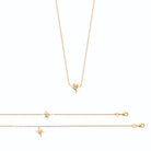 Collier fleur d’oiseau de paradis stylisée en plaqué or