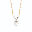 Collier fleur stylisée de zircons navette en plaqué or