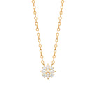 Collier fleur de zircons en plaqué or