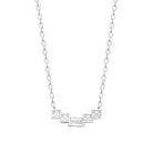 Collier frise en escalier et zircon baguette en argent 925