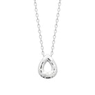 Collier goutte ajourée et bombée semée de zircons en argent 925