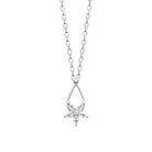 Collier goutte ajourée et fleur de zircons en argent 925