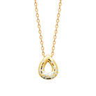 Collier goutte ajourée bombée semée de zircons en plaqué or
