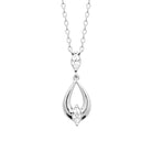 Collier goutte évidée et zircons navette en argent 925