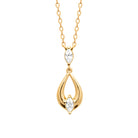 Collier goutte évidée et zircons navette en plaqué or