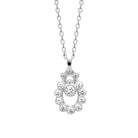 Collier pendentif goutte festonnée et zircons en argent 925