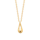 Collier goutte filaire et bille de métal en plaqué or