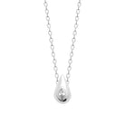 Collier petite goutte polie miroir et zircon navette en argent 925