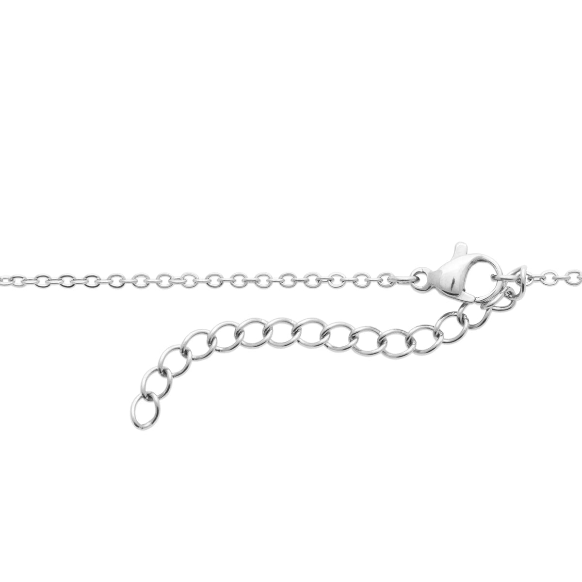 Collier goutte striée et cabochon bleu turquoise en acier argenté
