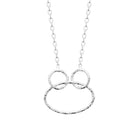 Collier grand anneau ovale martelé en argent 925