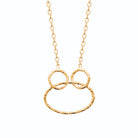 Collier grand anneau ovale martelé en plaqué or