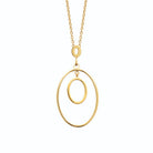 Collier grand ovale filaire et petit ovale en acier doré