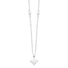 Collier grand zircon solitaire serti à quatre griffes en argent 925