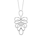Collier grappe de boucles ovales ciselées en acier argenté