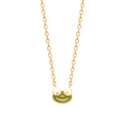 Collier grenouille verte enfant en plaqué or, 37 cm