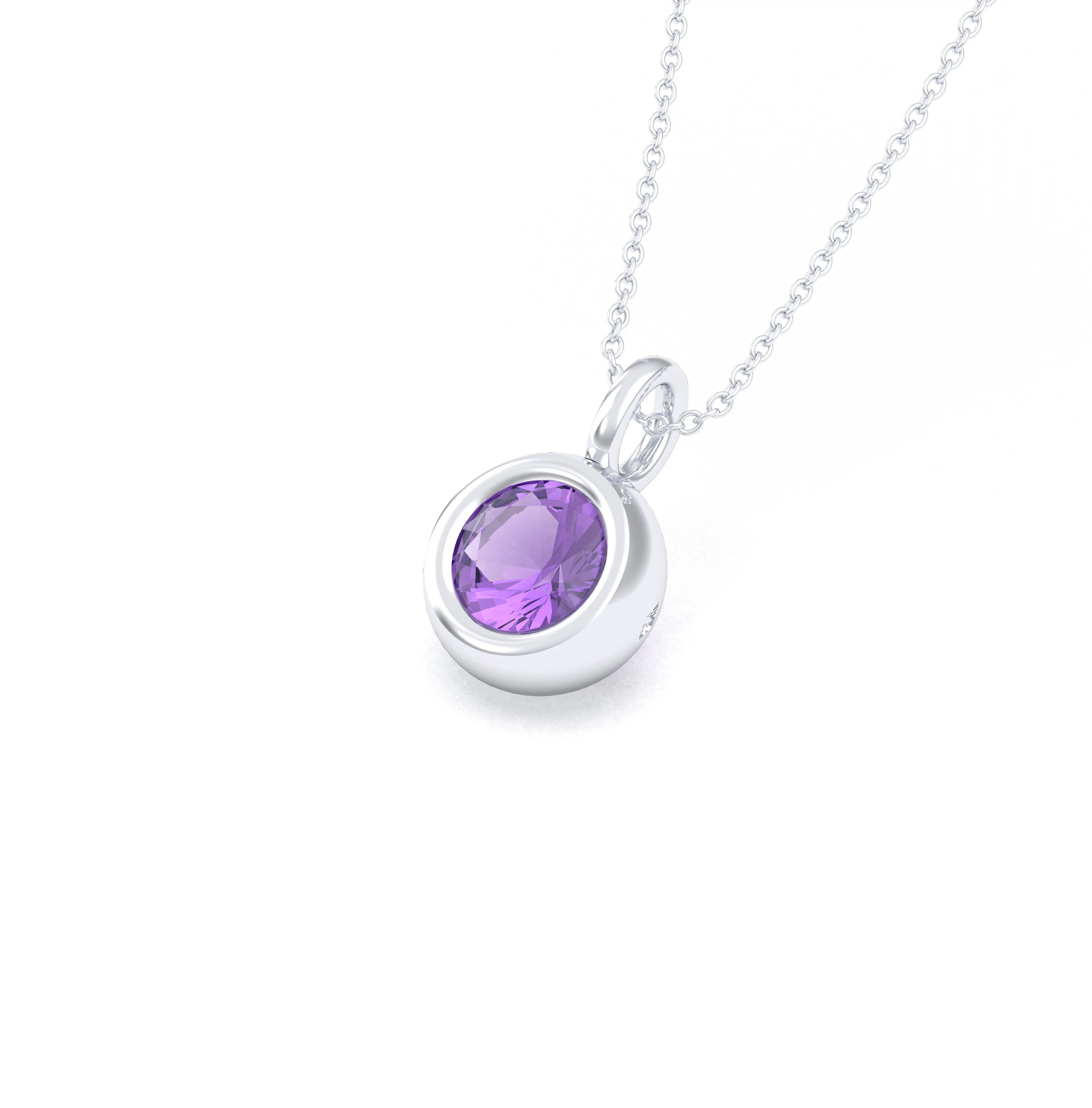 Collier Indiscret en argent 950 personnalisable avec pierre fine au choix Améthyste