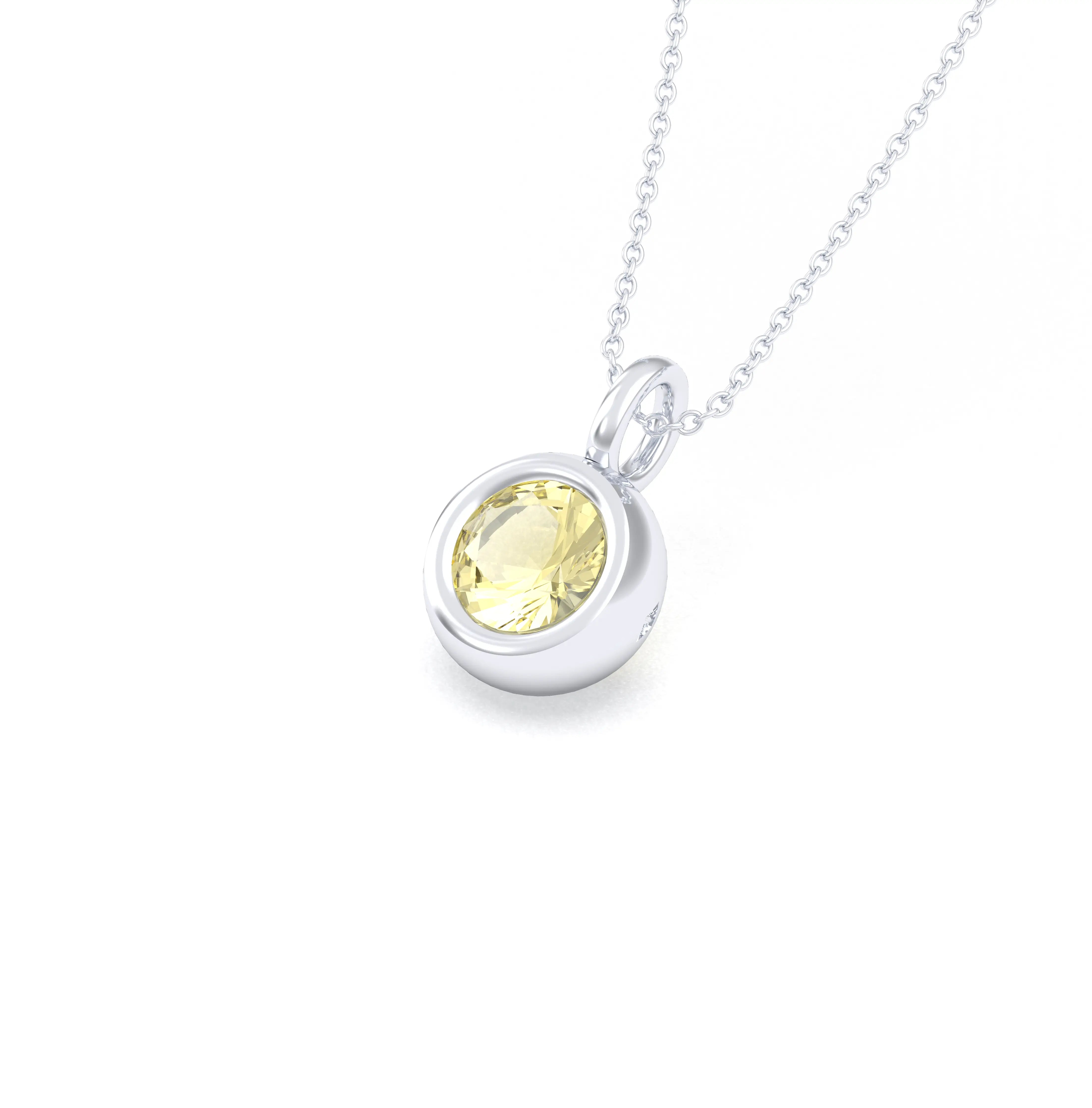Collier Indiscret en argent 950 personnalisable avec pierre fine au choix Quartz lemon