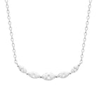 Collier ligne courbe de zircons navette en argent 925